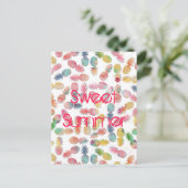 Cooles Ananas-Muster "sommerlich" Postkarte (Stehend Vorderseite)