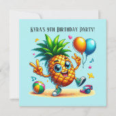 Cooles Ananas-Party zum Geburtstag Einladung (Vorderseite)
