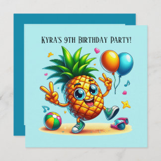 Cooles Ananas-Party zum Geburtstag Einladung