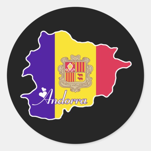 Cooles Andorra Runder Aufkleber (Vorderseite)