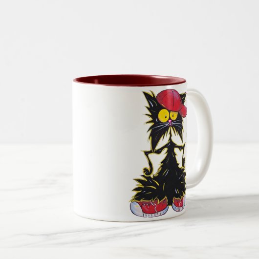 Cooles angesagtes Hopfen Kat Zweifarbige Tasse (VorderseiteRechts)