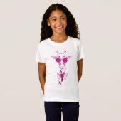 cooles angesagtes Mädchen Rosa Glitzer Giraffe Shi T-Shirt (Vorne ganz)