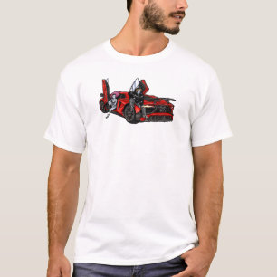 Cooles Anime-Gangster-Paar mit rotem Supersportwag T-Shirt