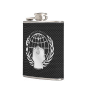 Cooles anonymes Firmenzeichen auf Flachmann (Links)