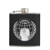 Cooles anonymes Firmenzeichen auf Flachmann (Vorderseite)