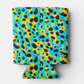 Cooles Aqua Blue Neon Leopard Spots Jungle Bold Ty Dosenkühler (Rückseite)