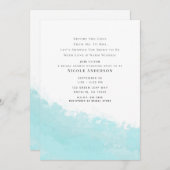 Cooles Aqua Blue Wave Splash Beach Brautparty Einladung (Vorne/Hinten)