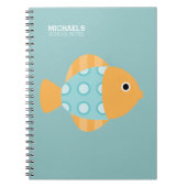 Cooles Aqua und Orangefische Notizblock (Vorderseite)