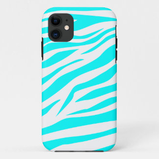 Cooles Aqua/weißer Zebra-Druck - iPhone 5 Fall iPhone 11 Hülle