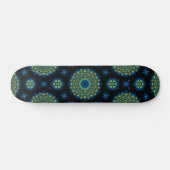 Cooles Aqua & Yellow Mandala Muster Skateboard (Horizontal)