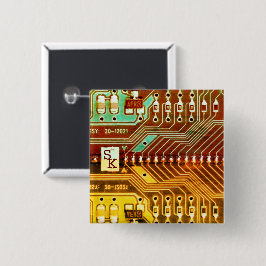 Cooles Aquamarin-gelbes, einzigartiges Retro-Steam Button