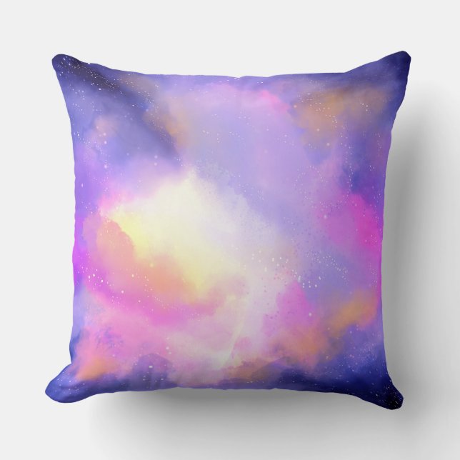 Cooles Aquarelldesign mit Surreal Clouds Kissen (Vorderseite)