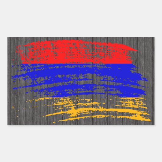 Cooles armenisches Flaggendesign Rechteckiger Aufkleber (Vorderseite)