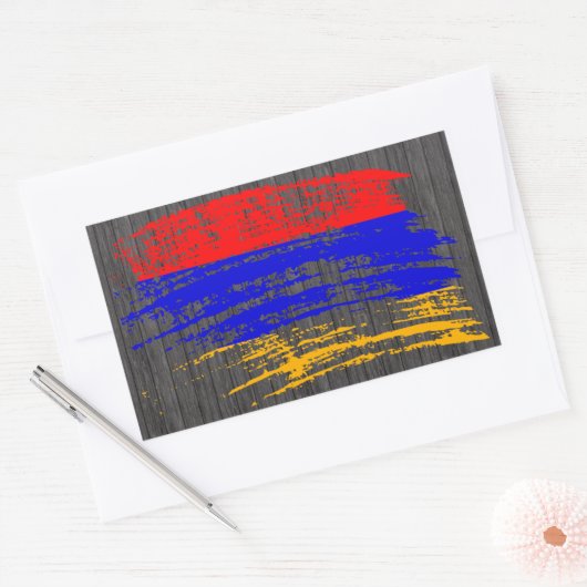 Cooles armenisches Flaggendesign Rechteckiger Aufkleber (Umschlag)