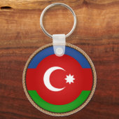 Cooles aserbaidschanisches Flaggen-Siegel Schlüsselanhänger (Vorderseite)