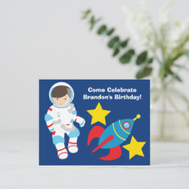 Cooles Astronautenjunge Kindergeburtstag Party Einladung