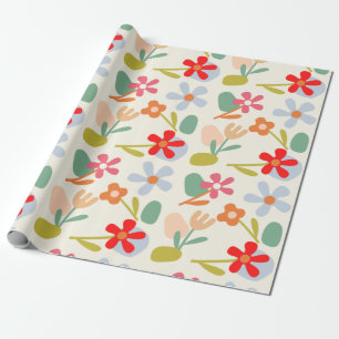 Cooles Aussehen des Abstrakten Blumenmusters Geschenkpapier