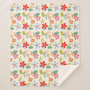 Cooles Aussehen des Abstrakten Blumenmusters Sherpadecke