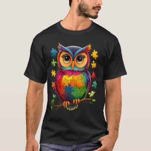 Cooles Autismuserkennung-Eulen-Puzzle Lustige Eule T-Shirt