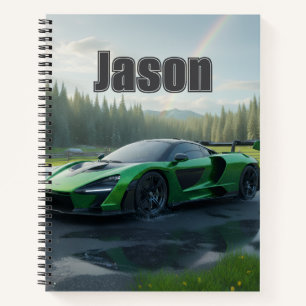 Cooles Auto-Notizbuch mit Ihrem Namen darauf Notizblock