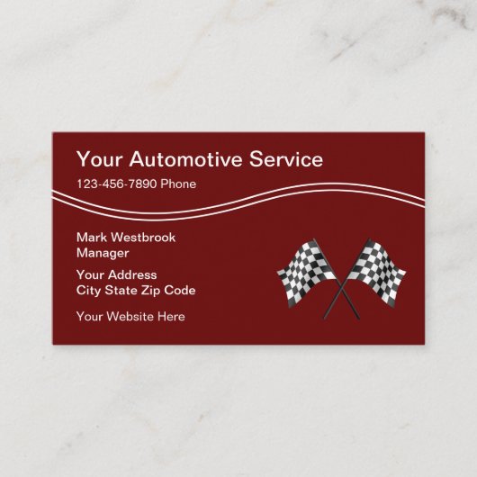 Cooles Auto-Racing-Thema Visitenkarte (Vorderseite)