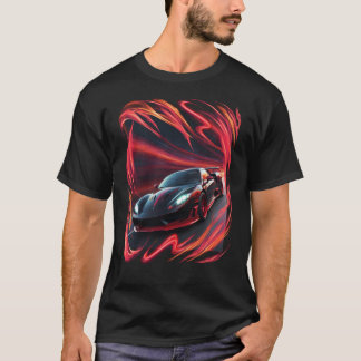 Cooles Auto, roter Sturm T-Shirt