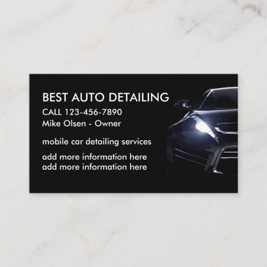 Cooles Auto Visitenkarte (Vorderseite)