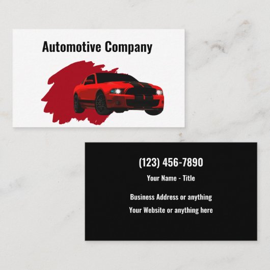 Cooles Automobil Visitenkarte (Vorne/Hinten)