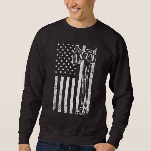 Cooles Axtwerfen für Männer Frauen Holzfäller US A Sweatshirt (Vorderseite)