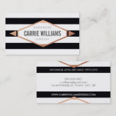 COOLES AZTEC BOHO LOG gestreiftes Schwarz-Rose-Gol Visitenkarte (Vorne/Hinten)