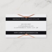 COOLES AZTEC BOHO LOG gestreiftes Schwarz-Rose-Gol Visitenkarte (Rückseite)