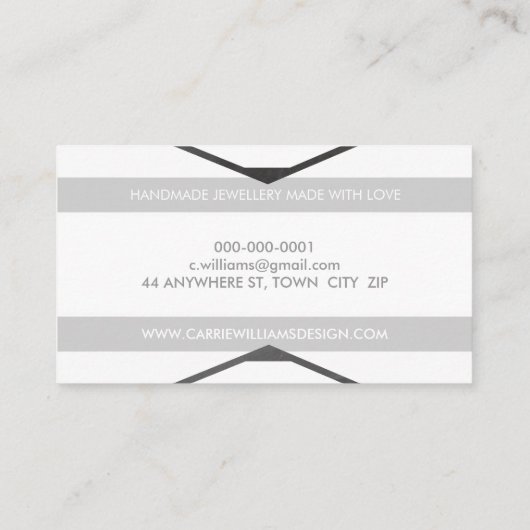 COOLES AZTEC BOHO LOGO gestreift Visitenkarte (Rückseite)