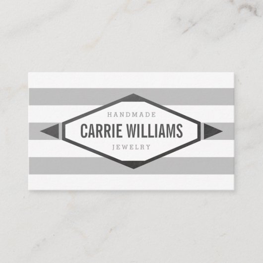 COOLES AZTEC BOHO LOGO gestreift Visitenkarte (Vorderseite)