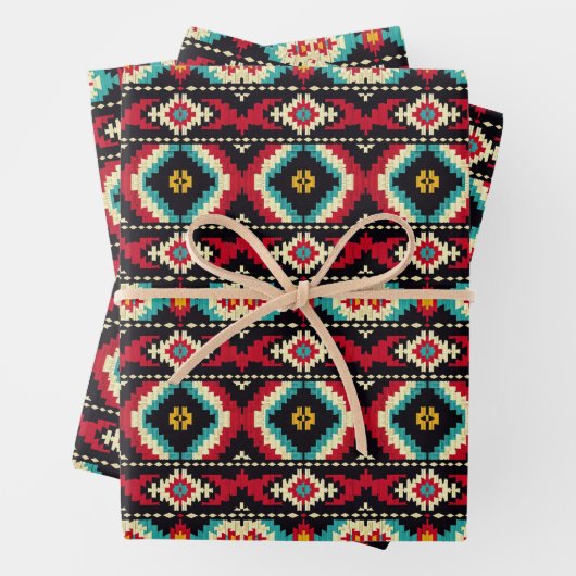 Cooles Aztec Tribal-Muster-Party Geschenkpapier Set (Beispiel)