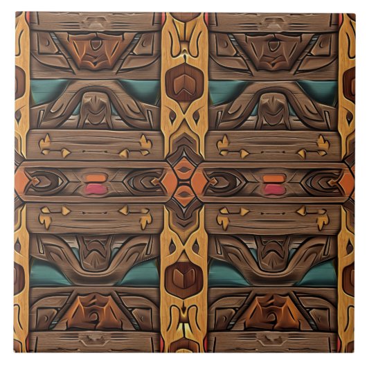 Cooles Aztekenholz Fliese (Vorderseite)