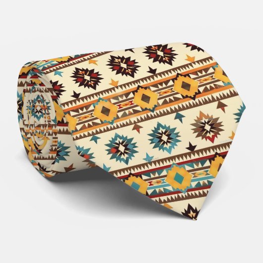 Cooles Aztekenkachelmuster Krawatte (Gerollt)