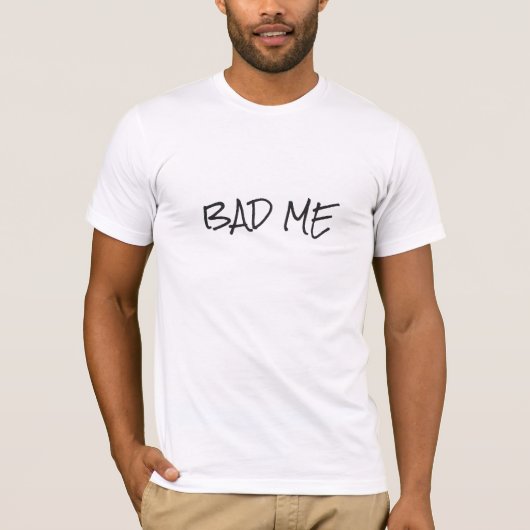 Cooles Bad Me Einfache Schwarzweißdruckbenutzerdef T-Shirt (Vorderseite)