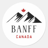 Cooles Banff Canada Mountains Ahornleaf Light Colo Runder Aufkleber (Vorderseite)