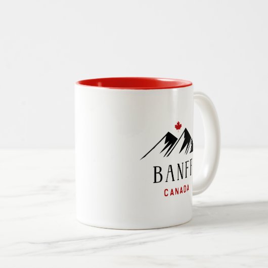 Cooles Banff Canada Mountains Ahornleaf Light Colo Zweifarbige Tasse (VorderseiteRechts)