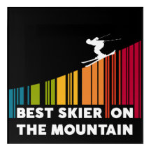Cooles Barcode Design Bester Skifahrer auf dem Ber