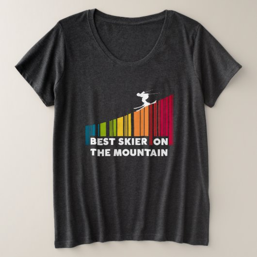 Cooles Barcode Design Bester Skifahrer auf dem Ber Große Größe T-Shirt (Design vorne)