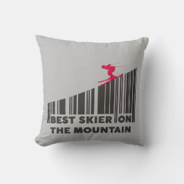 Cooles Barcode Design Bester Skifahrer auf dem Ber Kissen