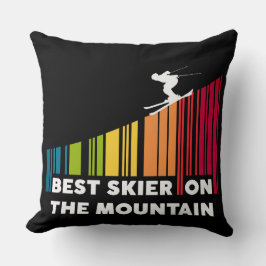 Cooles Barcode Design Bester Skifahrer auf dem Ber Kissen