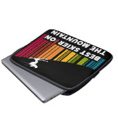 Cooles Barcode Design Bester Skifahrer auf dem Ber Laptopschutzhülle (Vorne Knopf)