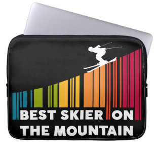 Cooles Barcode Design Bester Skifahrer auf dem Ber Laptopschutzhülle