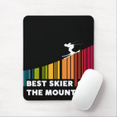 Cooles Barcode Design Bester Skifahrer auf dem Ber Mousepad (Mit Mouse)