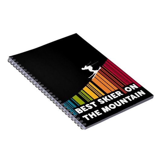 Cooles Barcode Design Bester Skifahrer auf dem Ber Notizblock (Rechte Seite)