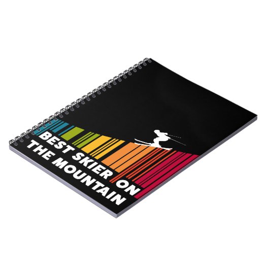 Cooles Barcode Design Bester Skifahrer auf dem Ber Notizblock (Linke Seite)