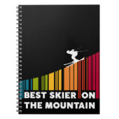 Cooles Barcode Design Bester Skifahrer auf dem Ber Notizblock (Vorderseite)