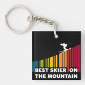 Cooles Barcode Design Bester Skifahrer auf dem Ber Schlüsselanhänger (Vorderseite)